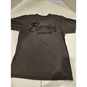 Popular Demand Graphic T-Shirt Mens Medium Fits Large Brown Streetwear Tee